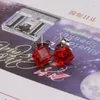 Studörhängen lyx klassisk Crystal Stone Square Magnetic Non Piercing Earring for Women Party Jewelry Gifts