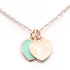 designer necklace designer jewelry clover necklace classic luxury brand stainless-steel 18k gold 925silver double heart shaped necklaces for wedding best gifts