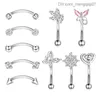 Trekspeeltjes 1 stcs 16 g wenkbrauwring wenkbrauw geperforeerde roestvrijstalen gebogen barbell abdominale ring lip ring spiraalvormige borsten borst geperforeerde sieraden z230814