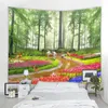 Tapisserier Mandala Boho Wall Tapestry Hem Bakgrund Dekorativ Tapestry Woods Landscape Decorative Tapestry R230811