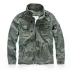 Chaquetas para hombres 2023 Camo Chaqueta Casual Wear Otoño Combate Grueso Denim Hombres General Verde Militar Invierno Camuflaje Masculino Tamaño de algodón 230810