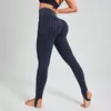 Pantaloni attivi leggings leggings da donna ad alta vita in vita verticale elastico a strisce elastici cimici casual collant senza soluzione di continuità in palestra