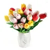 Decorative Flowers 35cm 28pcs Tulip Artificial Flower Fake Bouquet Dried For Home Garden Wedding Office Pots Decor