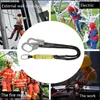 Rock Protection 25KN Protective Safety Belt Elastic Buffer Sling Belt With Carabiner Snap Hook Aerial Work Climb Wearable Anti Fall Off Rope HKD230810