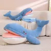 Fyllda plyschdjur fyllda plyschhaj docka Big mun Blue Whale Plush Toy Aquatic Ocean Animal Boys Girls Gtals Sleeping R230811