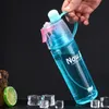 Wholesale! 600ml Creative Plastic Cup Outdoor Sports Water Bottles Spray Cup Children's Water Cup Fitness Large Capacity Student Gift Tumblers LG01