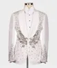 Sparkly Luxury Mens Wedding Blazers Prom Evening Party Groom Wear Pärlor Applices Tuxedos Slim Fit Coat Custom Made Only Jacket