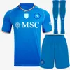 2024 Napoli Soccer Jerseys Men Definir Kit Kit Halloween Player Versão Nápoles 23/24 Raspadori Simeone Osimhen Kvaratskhelia Maradona GK Cirta