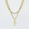 Hänghalsband hög kvantitet 316L rostfritt stål Jesus korsar Crucifix Cuban Chain Men Necklace for Women Lovers