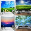 Tapisseries ciel en bois tapisserie belle couverture murale de paysage naturel kawaii chambre de yoga housse de canapé de tapis peut être personnalisé R230811