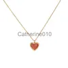 Collane a sospensione Versione coreana Minimalista e personalizzata collana di agata rossa Female a forma di cuore a forma di pesca amore amore a sospensione CATERA CATERA TRENDY J2