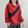 Kadınların hoodies% 96 pamuk kazakları kadınlar rahat gevşek patchwork sweatshirt bahar sonbahar tasarımı moda kazak estetik üst y2k