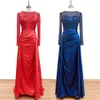 Urban Sexy Dresses Elegant Mermaid Satin Evening Night Dress for Women 2023 O Neck Longeepes Beads Sequin Formal Prom Wedding Party Gowns 230810