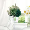 Dekorativa blommor bröllop buketter romantiska siden rosor handgjorda konstgjorda brudtärnor för brudduschceremoni