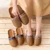 Slippers Linen Women Summer Bamboo Mats Home Wooden Floor Shoes Eva Soft Sole Beach