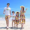 Passende Familien-Outfits, passende Familien-Outfits, Sommer, Strand, Mutter-Tochter-Kleider, Papa-Sohn-T-Shirt, Shorts, Urlaub, Paar-Outfit