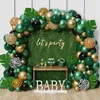 Guirlande de ballons verts de décoration, ballons de Jungle, décor d'anniversaire, fête prénatale pour enfants, mariage sauvage
