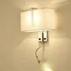 Wall Lamp El Style LED Sconces Bedside Flexible Tube Fabric Lampshade Push Switch Vintage Lighting Headboard Book
