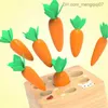 Pull Toys New Montessori Wooden Baby Toy Set with Carrot Shape Matching Size Cognition Montessori Education Toy Wooden Baby Toy Z230814