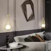 펜던트 램프 모든 구리 현대 간단한 침실 침대 옆 샹들리에 교차 국경 성격 창조 분위기 연구 빛