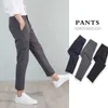 Men's Suits High Quality Solid Ankle Length Pants Men Business Long Pant Straight Korea Grey Black Suit Formal Trousers Male A02