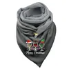 Scarves Designer Scarf Women Winter Merry Christmas Wine Cup Print Button Soft Wrap Warm Shawls Foulard Neck Bandana L4