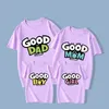 Famille correspondant tenues mode lettre impression coton T-shirt été maman fille hauts famille correspondant tenues adulte enfant T-shirts papa fils bébé T-shirts