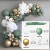 Dekorasyon 137pcs yeşil balon çelenk düğün dekorasyon mat beyaz doğum günü bebek duş dekor hava pompası