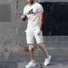 Men's Tracksuits 2023 T-shirt Beach Shorts Set 3d Solid Color Brand Print Fashion Casual Breathable Oversized Sportswear 2-piece