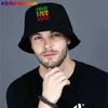 넓은 브림 모자 모자 rasta one love city rastafari lion king king king king Unisex bucket hat funny jamaica 깃발 디자인 파나마 버킷 모자 낚시 모자 선 바이저 모자 hkd230810