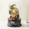 Decorative Objects Figurines Cute Room Diy Rotating Music Box Manual Assembly Intelligence Development Children Toys Romantic Gift Valentine's Day Present 230810