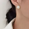 Stud Earrings Lateefah Round Zircon Opal Earring Fashion Gold Color For Lover Girlfriend Gifts