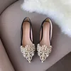 Verkoop sandalen trend parel ballet flats dames pompen vloeren schoenen zonder hakken loafers vrouwelijke jurk mocassins dames luxe 230417
