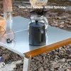Camp Furniture Outdoor Stainless Steel Folding Table Tent Plank Beech Side Camping Picnic Small Portable Foldable Equipments