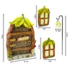 Dekorativa föremål Figurer Miniature Garden Statue Fairy Gnome Home Window Door Glow in the Dark Tree Hugger Elf Home Yard Art Figurer Outdoor Decor 230810