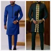 Mens Tracksuits Kaftan Man Outfits Set Top Pants Long Sleeve T Shirt Trouser 2pcs Male Suits Cothing Traditional Casual Ethnic Style Wedding 230811