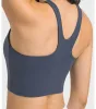 Tenue de yoga top top fitness women fitness gym gym sportive front zipper gest lingerie décontractée avec poitrine de poitrine de relief compression i-back