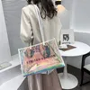 Evening Bags Fashion Transparent Handbag for Women 2023 PVC Clear Bag Travel Ladies Shoulder with Purse Large Capacity Eco Beach Tote 230810