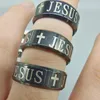 36/piece men's and women's ring with black gold-plated text cross hip-hop party Halloween ring jewelry and gift wholesale