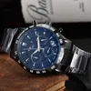 Tissing Classic Series Mens Watch Luxury Business en acier inoxydable Chronographe multifonctionnel Sapphire Mirror Designer Movement Automatic Quartz Watches Montre