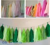 Dekorative Blumen 10pcs 2 Taschen 35 cm Tissue Paper Quasten Girlanden Hochzeitsdekor Handwerk für Geburtstagsfeier Events Eventive Supplies