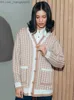 Kadın Sweaters Kadınlar Retro Düz Cep Örgü TARTIGAN Uzun Kollu Tek Göğüs Süvarisi Kadın Yumuşak ve Sıcak Ceket Z230811