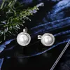 Hoopörhängen Kuggreal Moissanite Hoops Kvinnors fina smycken Original 925 Silver Natural Freshwater Pearl Drop