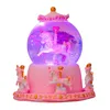 Decorative Objects Figurines Carousel Music Box Snow Dream Crystal Ball Eight Tone Box Glass Resin Home Decoration Ornaments Boutique Gift 230810