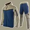 Men's Tracksuits Gyms Fashion Young Jogger Sets Jacket Pants Suit Sportwear Gentlemen Plaid Mens Sports Men Clothes