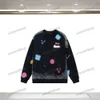 Xinxinbuy Men Women Designer Sweatshirt Hoodie Paris Tie Dye Letter Graffiti Sweater Grijs blauw Zwart Wit S-3XL