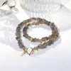 Подвески Lii ji Natural Labradorite Американский 14K Золотой ожерелье, украшения ручной работы ручной работы