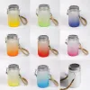 wholesale Solar Powered Sublimation Blank Mason Jars Lanterns Outdoor Waterproof Firefly Lights with Hangers for Regular Mouth Jars Patio LL