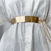 Riemen nieuwe vrouwen verstelbare metalen ontwerper riem mode damesjurk luxe bling gold zilveren spiegel vintage tailleband met taille ketting