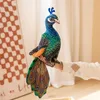 Stuffed Plush Animals 28/35CM Simulation Peacock Plush Toy Real Life Dolls Stuffed Soft Animal Peahen Home Decor Birthday Gifts R230810